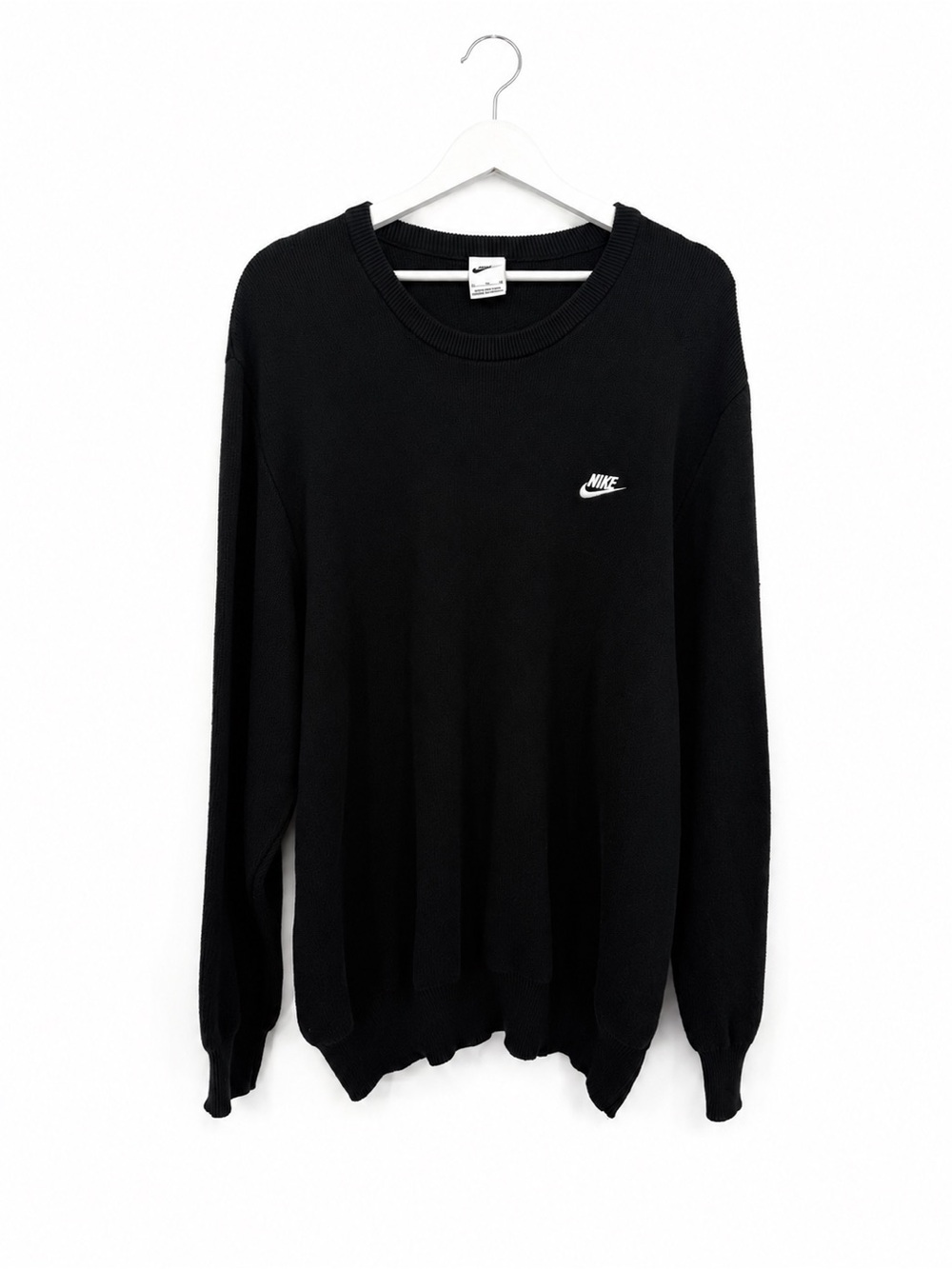 Nike Club Men's Crewneck Sweater Size XL FQ2912-010 Black Knit Cotton